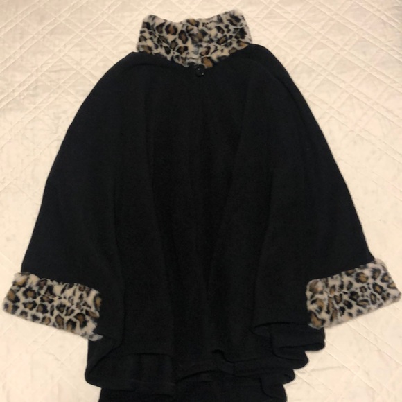 Leopard/cheetah print fleece cape
